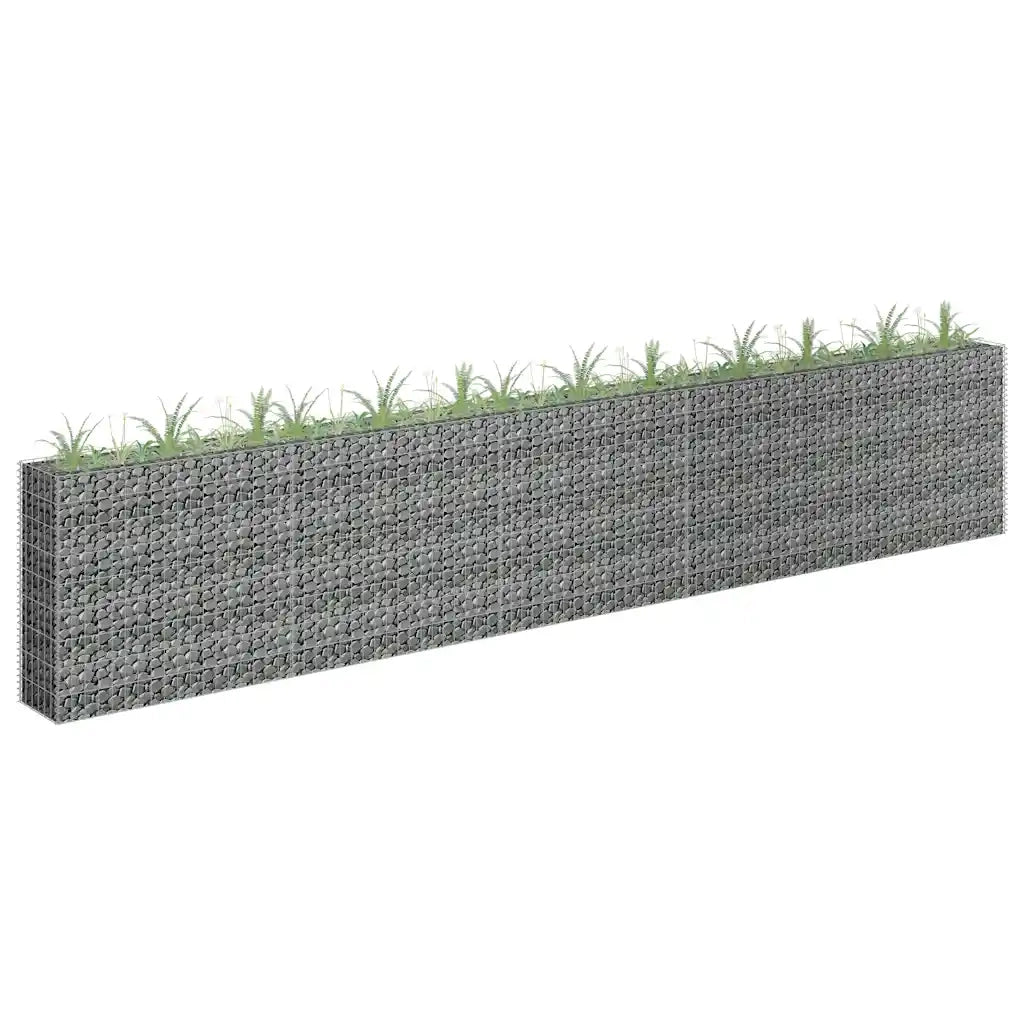 Gabbione Letto Rialzato in Acciaio Zincato 450x30x90 cm 145647