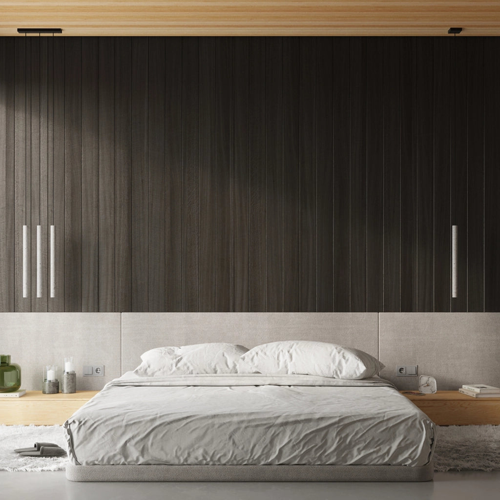 Lampada a sospensione in cemento grigio tonda 3xG9 Velino
