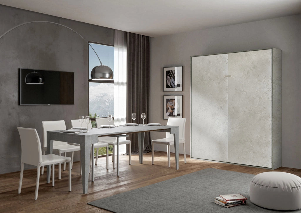 Letto Matrimoniale a Scomparsa Salvaspazio Kentaro H210,5 Cashmere Grigio