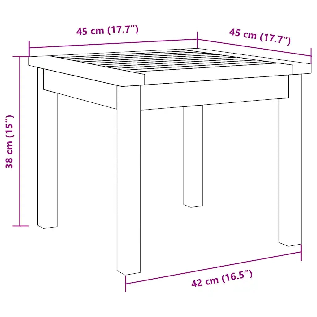 Tavolo laterale Olio Naturale Legno di Acacia Massello 4106464