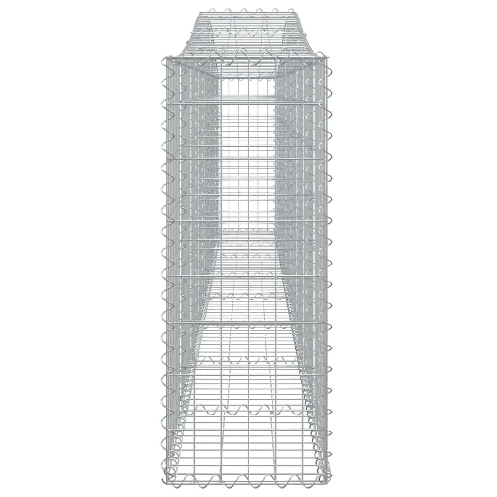 Set di 9 gabbioni ad arco per recinzione gabbia o muro di contenimento 400 x 30 x 80/100 cm ferro zincato argento 02_0041304