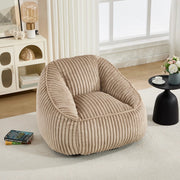 Divano Pouf Imbottito ¨C Minimal ¨C Tessuto Pelo Lungo Grigio 80x80x60cm