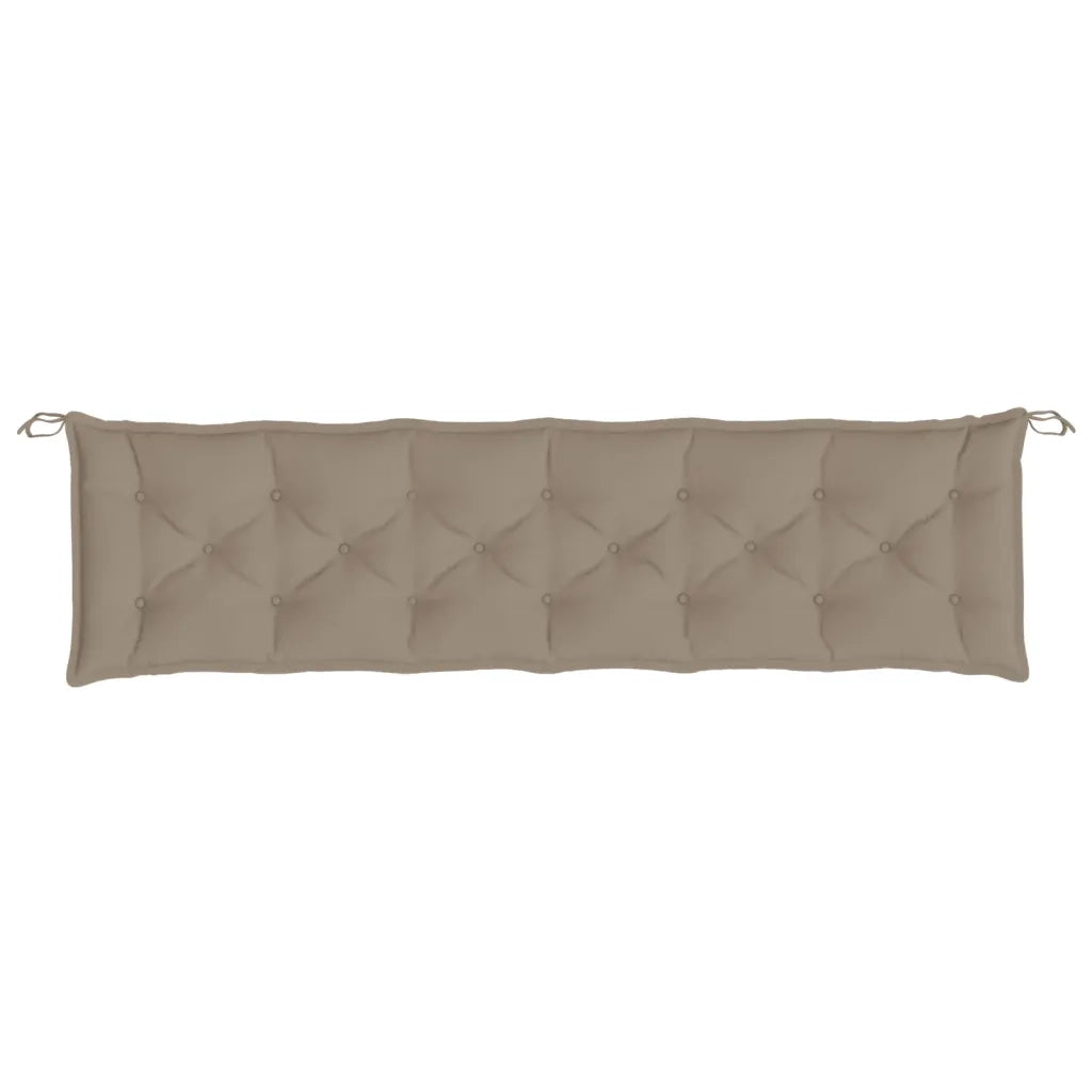 Cuscini Panca da Giardino 2 pz-Set di 2 Cuscini per panchina da esterno Tortora 200x50x7cm Tessuto Oxford