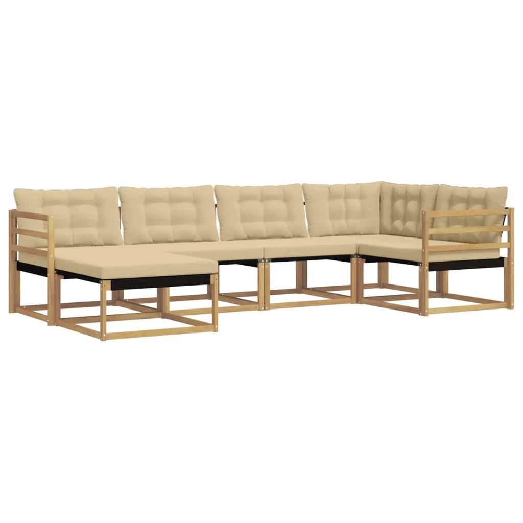 Set di divani da esterno 6 pz Bianco e Beige 3388843