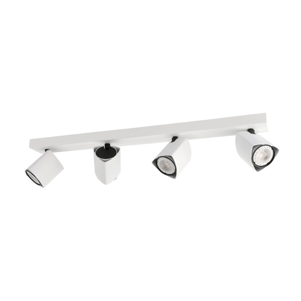 Faretto soffitto moderno 4 luci bianco/nero GU10 Italux