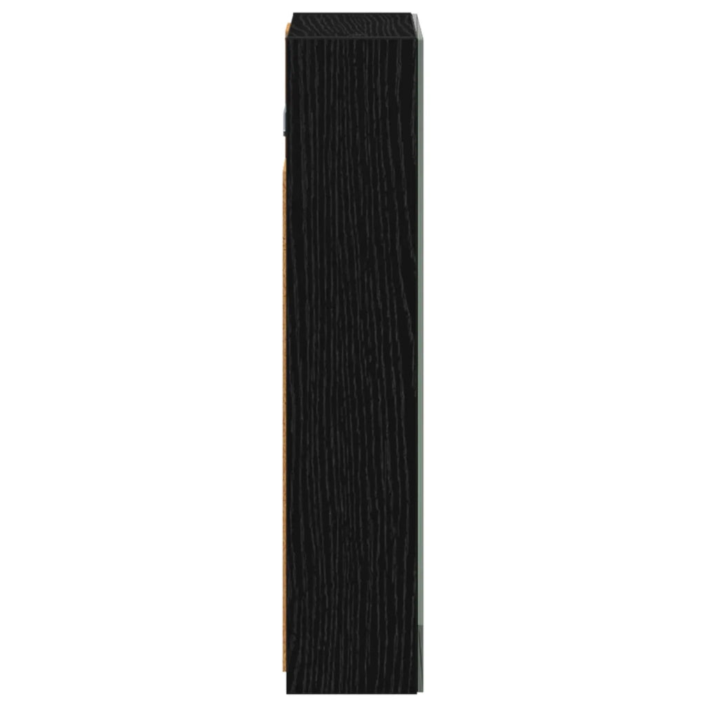 Mobiletto per specchio da bagno Rovere Nero 30 x 10,5 x 50 cm