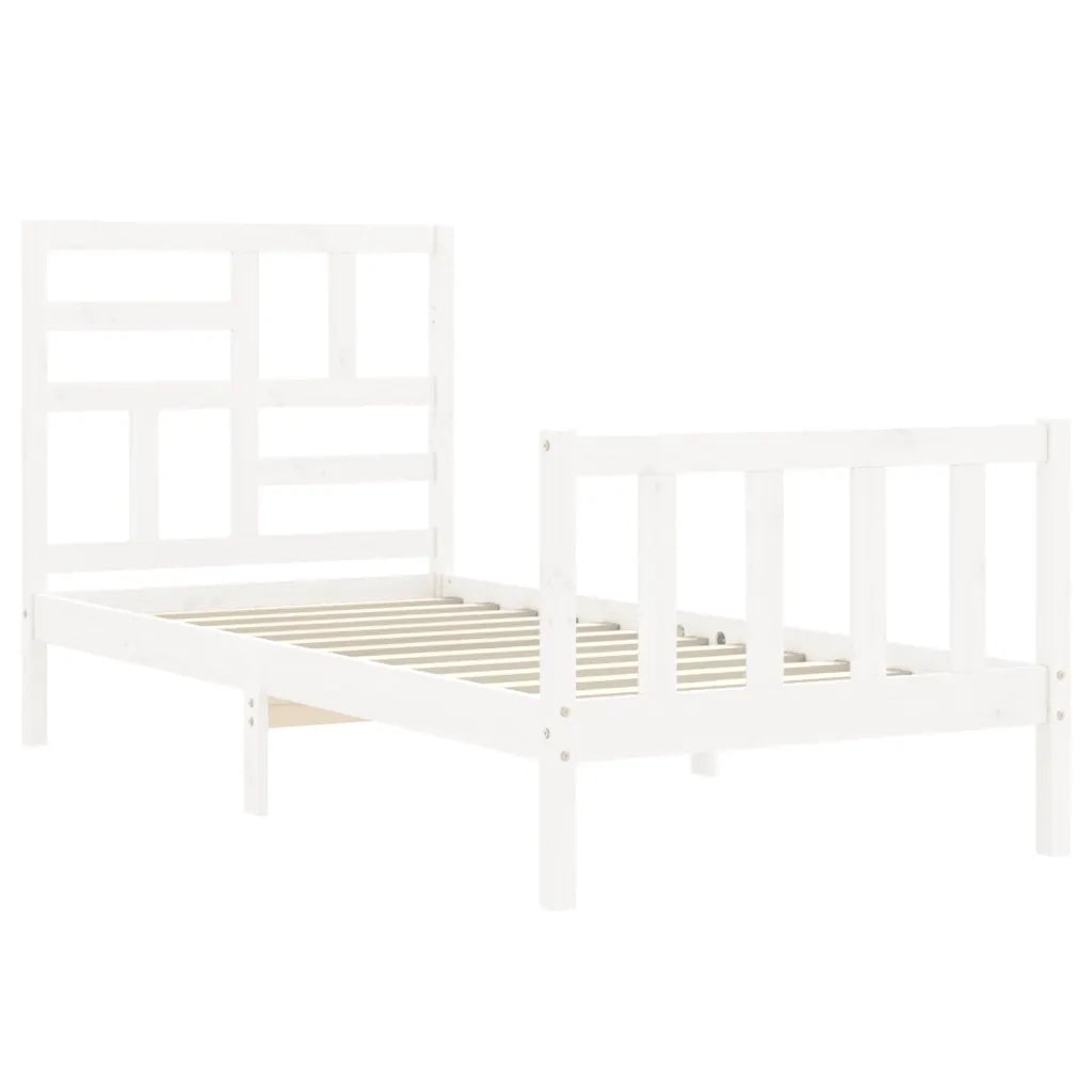 Giroletto senza Materasso Bianco 90x200 cm Legno Massello Pino