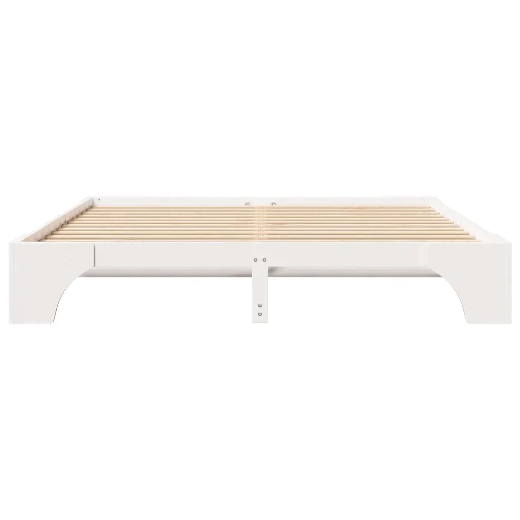 Struttura del letto Bianco 200 x 200 cm Pino massello 872933
