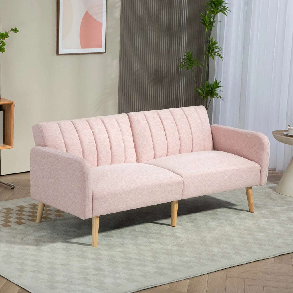 Divano Letto 2 Posti Imbottito ¨C Zephmum ¨C 173x75x73 cm Rosa