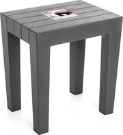 Sedia di Banco in Polipropilene BPA libero Protezione Anti UVA Massimo 130 kg Adatto per uso interno ed esterno 38 x 29 x 41 cm Grigio