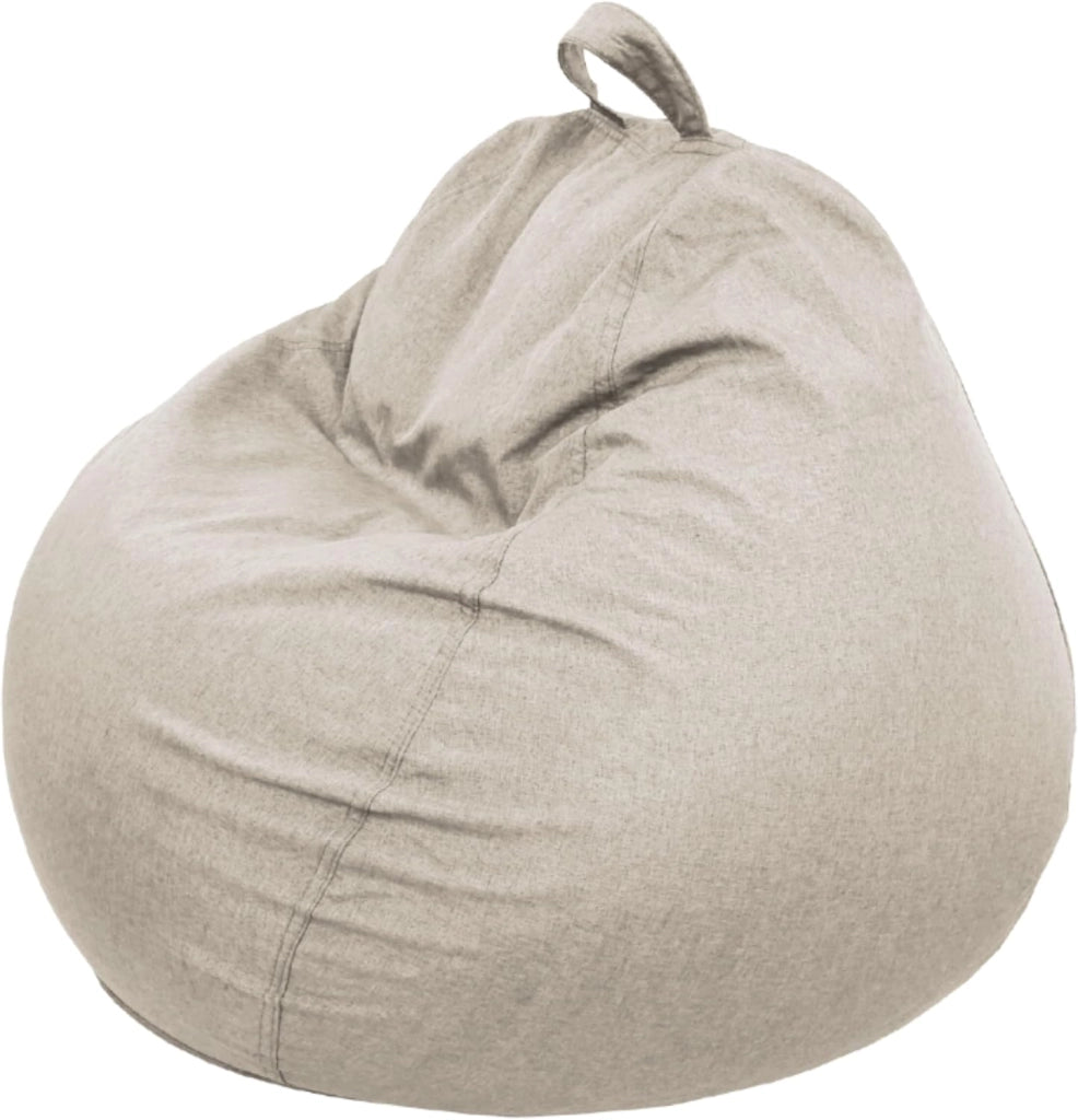 Pouf Poltrona Sacco con Imbottitura in Schiuma - Morbido e Confortevole - Fodera Lavabile - Pratico e Facile da Trasportare - Pouf Sacco per Tutta la Famiglia (120x100 cm, Beige)