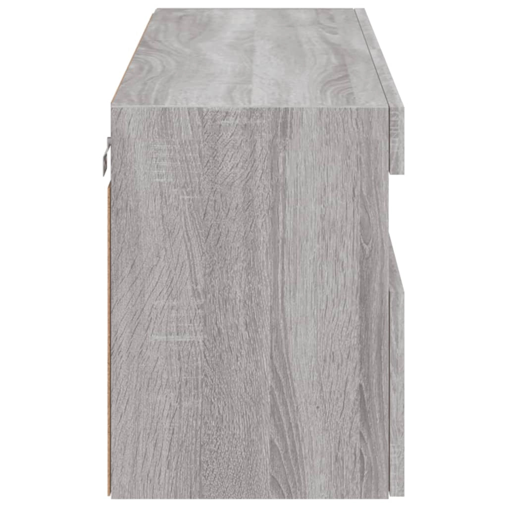 Mobile TV multimediale mensola TV credenza mobile TV sala da pranzo soggiorno camera da letto mobile da parete con luci LED Sonoma 100 x 30 x 40 cm grigio 02_0028032