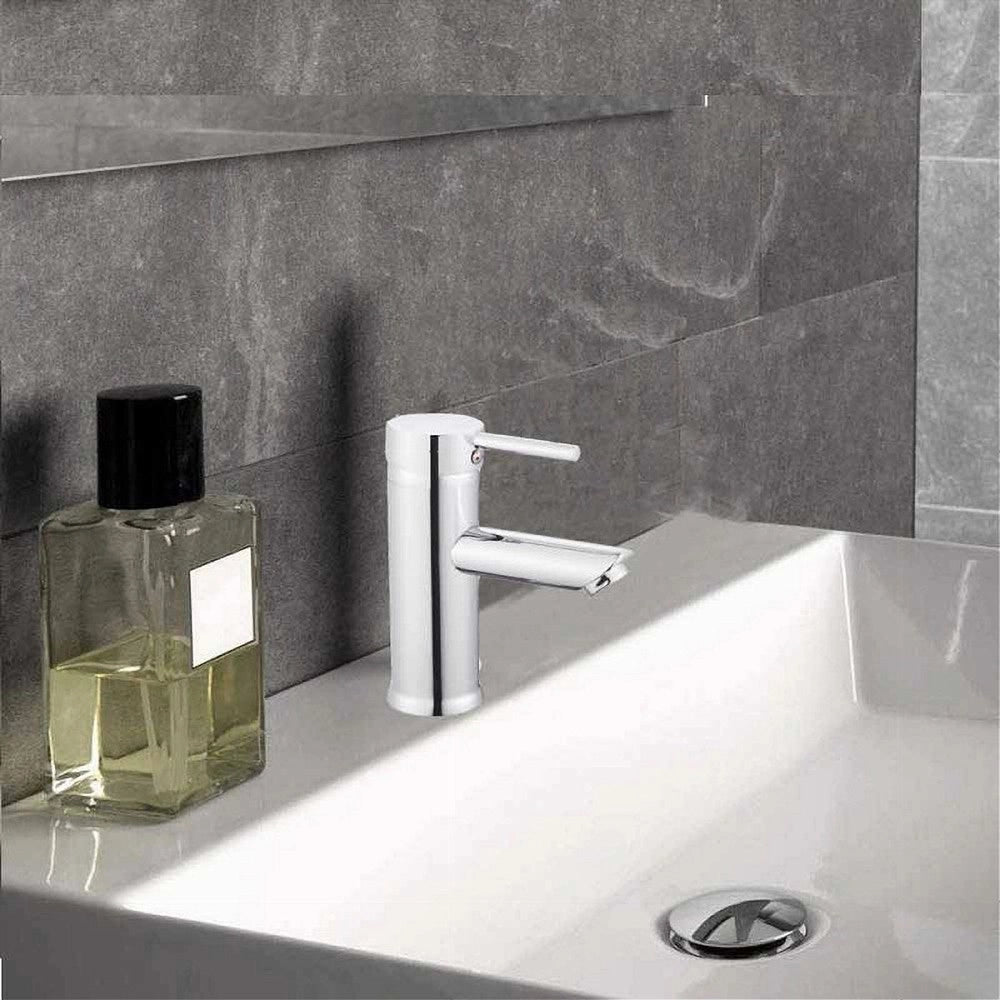 Trade Shop - Rubinetto Bagno Cromato Lucido Miscelatore Orientabile Lavabo A Canna Bassa 87386 -