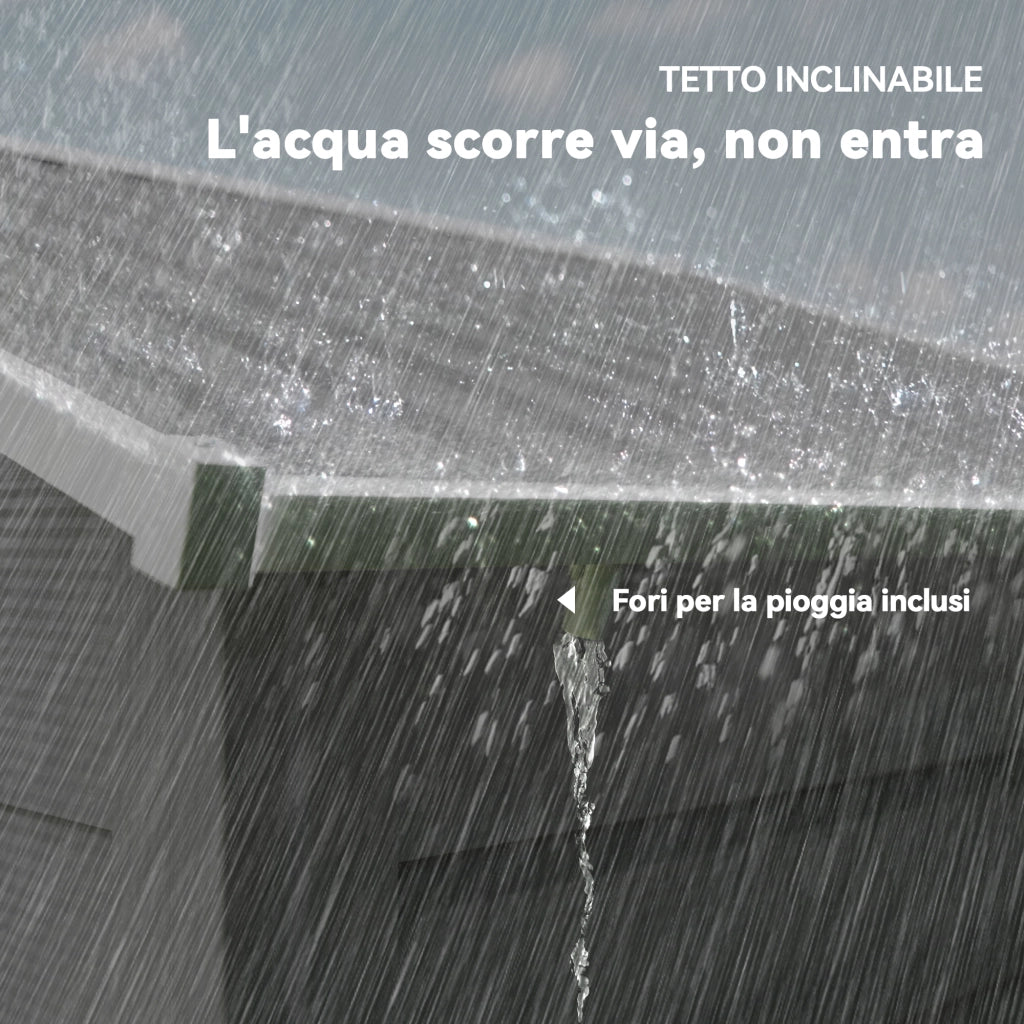 Casetta per Attrezzi con Porte Scorrevoli ¨C Zephmum ¨C Grigio Chiaro 196x236x208 cm