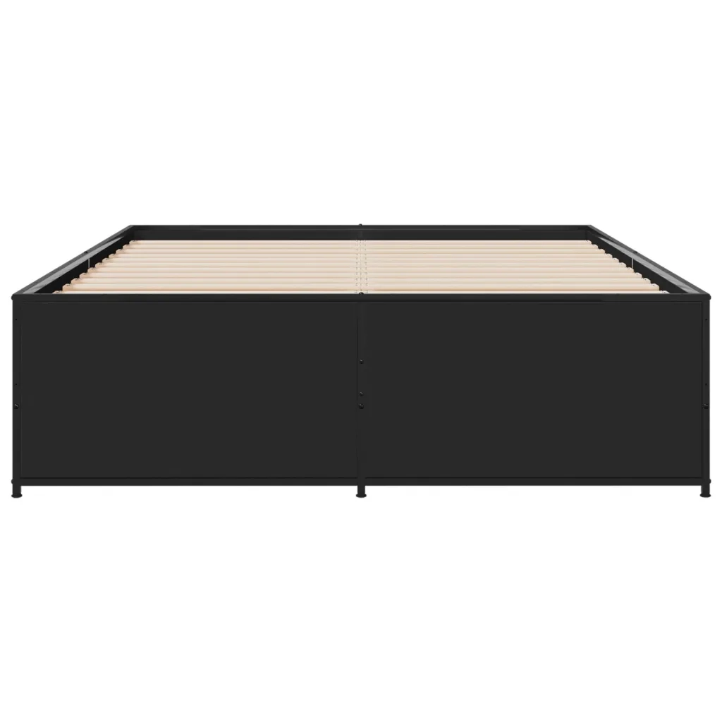 Giroletto Nero 140x190 cm in Legno Multistrato e Metallo