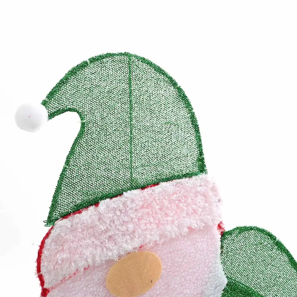Babbo Natale Illuminato Bianco caldo 70 x 62 cm Tessuto di Lamè