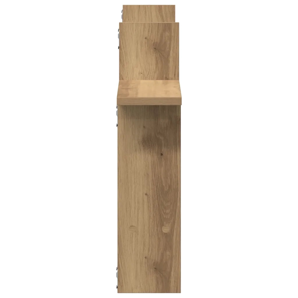 Mensole Parete 2pz Rovere Artigianale 50x12x50 cm in Truciolato 853262