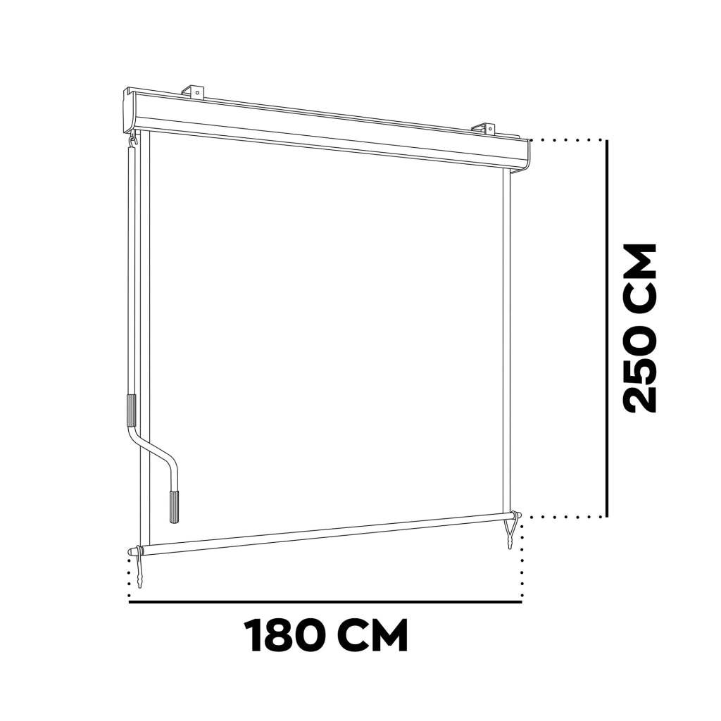 Maki - Tenda da sole verticale manuale a caduta 180x250 cm impermeabile per interno esterno in alluminio beige