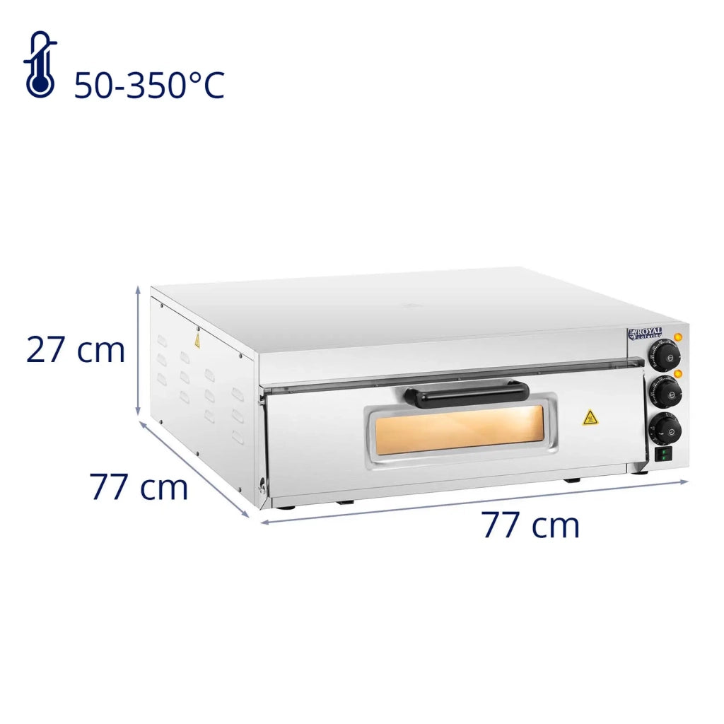 Forno per pizza professionale 1 camera diametro 60 cm porta in vetro acciaio inox vetro argentato 14_0009066