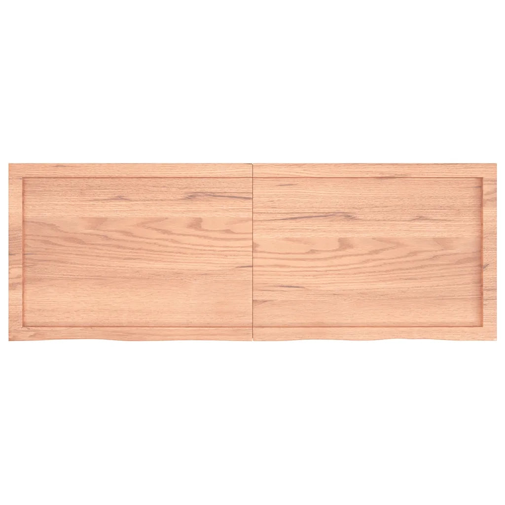 Piano Bagno Marrone 140x50x(2-6) cm Legno Massello Trattato 3156150