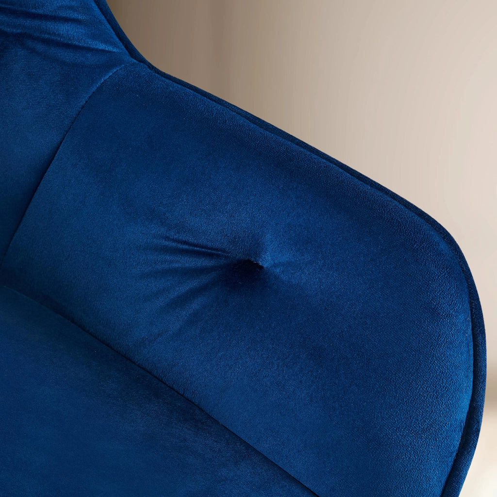 Set di 2 sedie da pranzo Cassis Velvet blu,Velluto