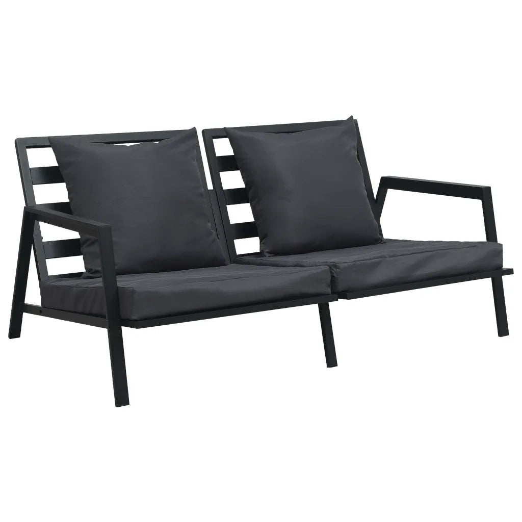 Set Divani da Giardino 5 pz con Cuscini Alluminio Grigio Scuro 47819