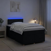 Letto box spring con materasso Nero 120 x 190 cm Tessuto 3452892