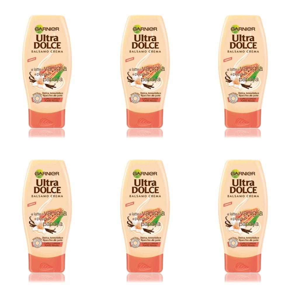 Balsamo crema garnier ultra dolce latte di vaniglia 6 confezioni da 250 ml