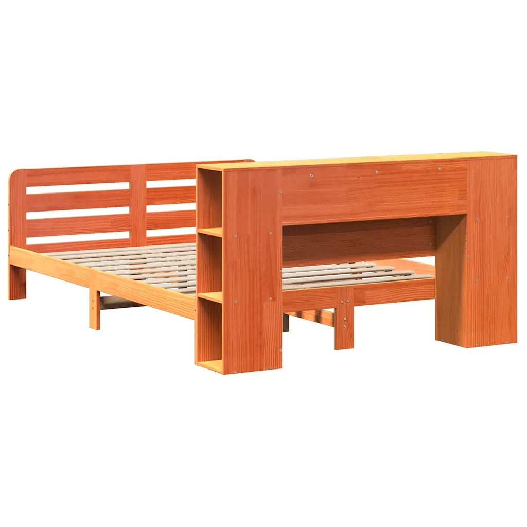 vidaXL Letto senza Materasso Marrone Cera 135x190 cm in Legno di Pino