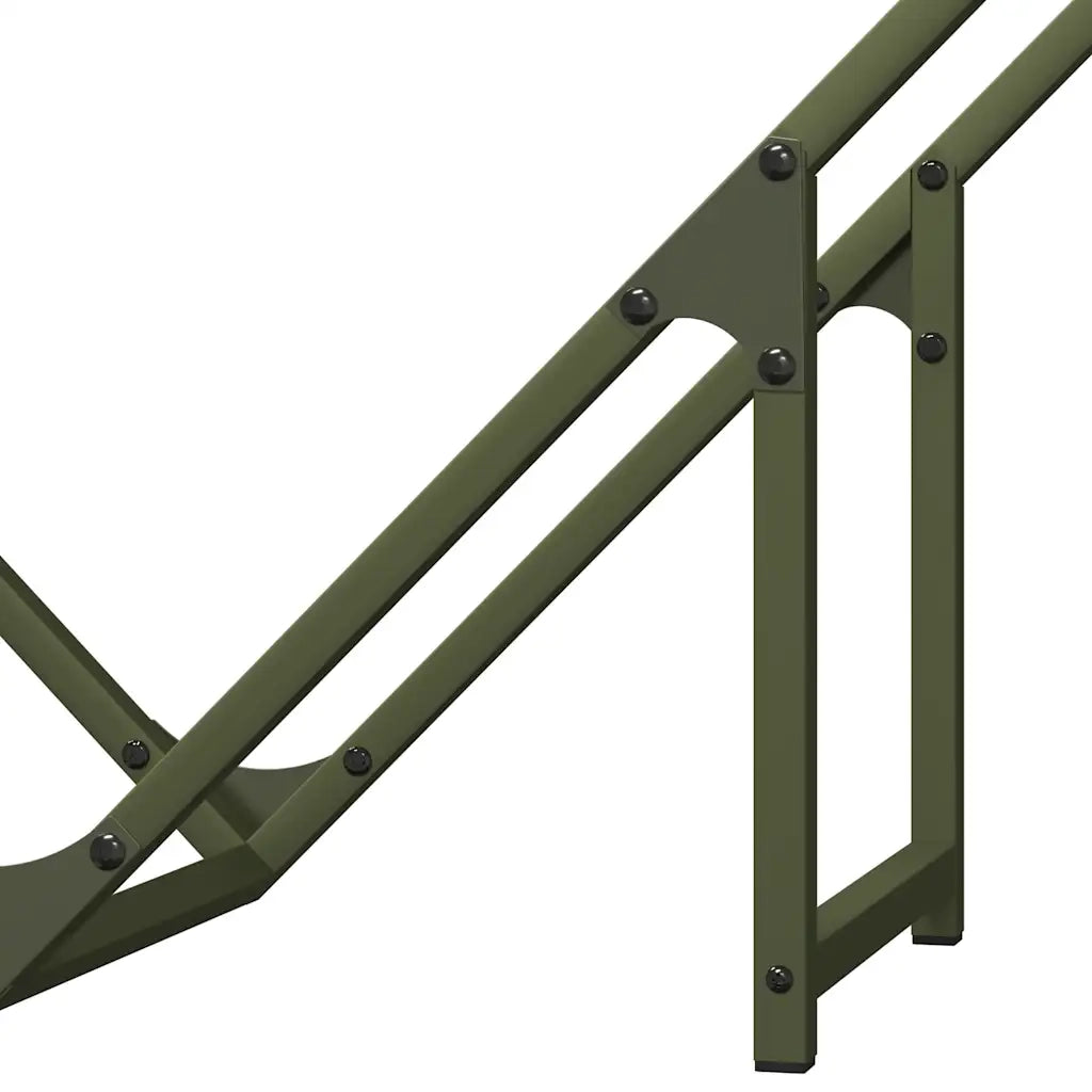Rastrelliera per Legna da Ardere Verde Oliva 80x25x80 cm 864286
