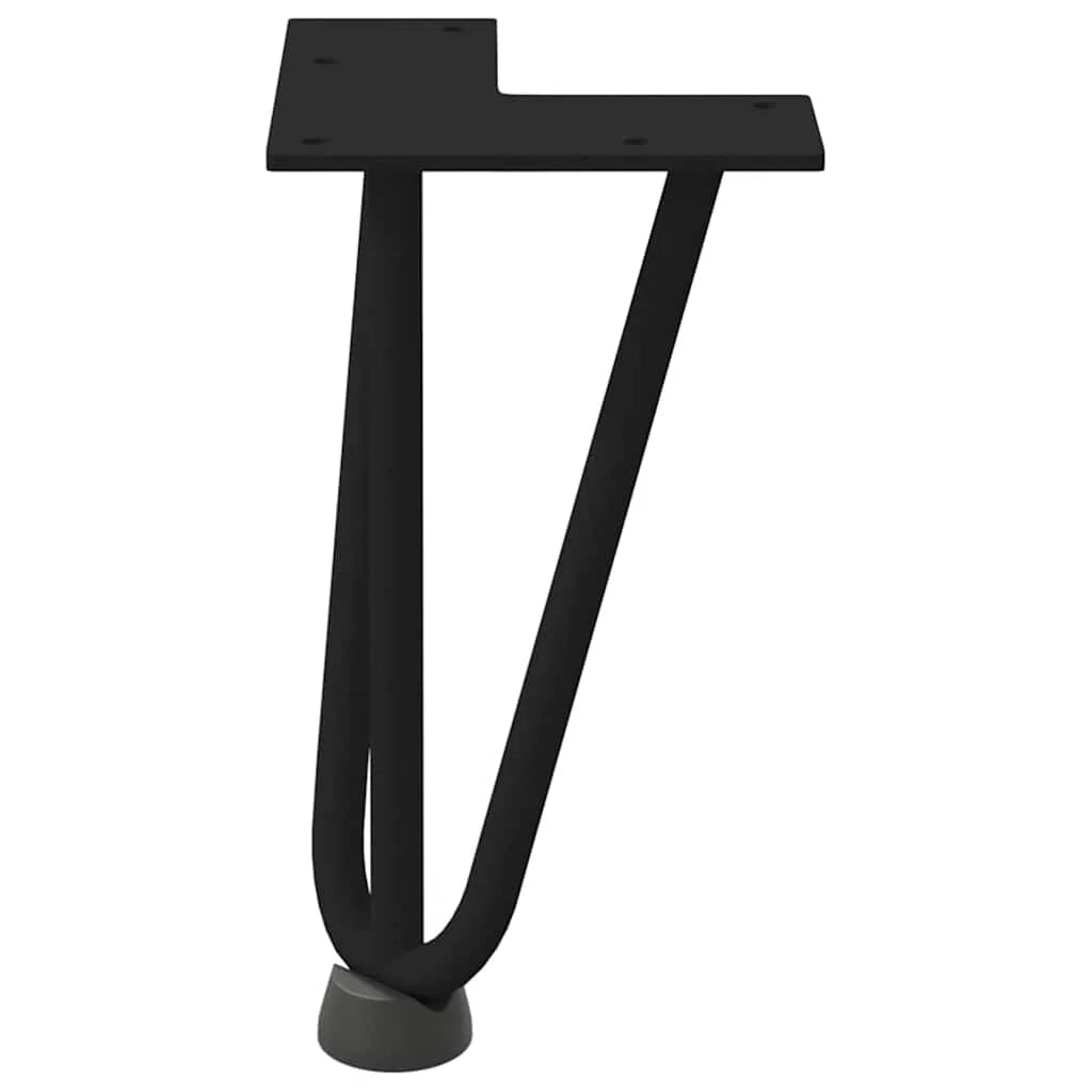 Set di 4 gambe a forcina per tavolino da caffè 20 cm design moderno stabili in acciaio nero massiccio 02_0056731