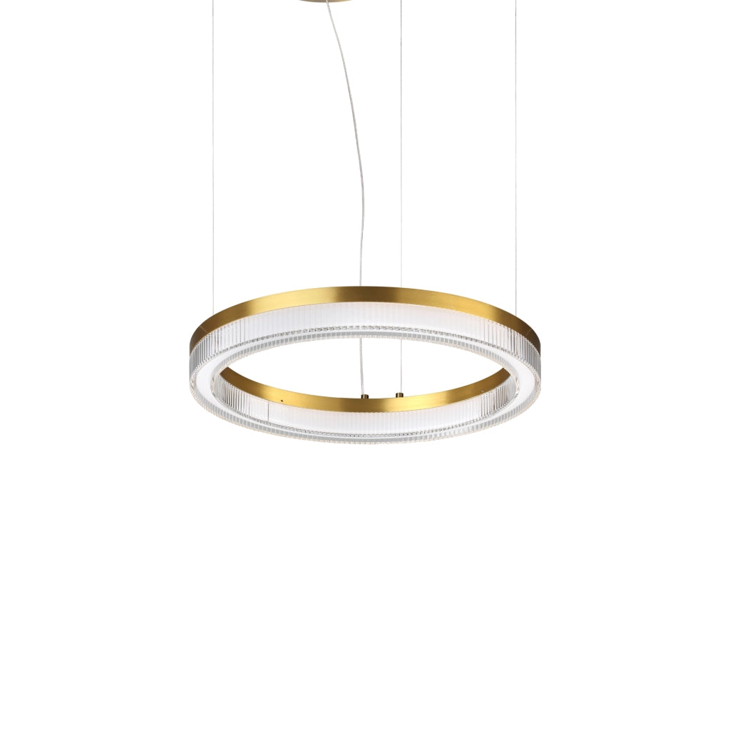 Lampada A Sospensione Crown 1 Luce Led Ottone