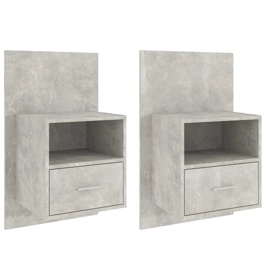 Comodini a Muro 2 pz Grigio Cemento cod mxl 40613