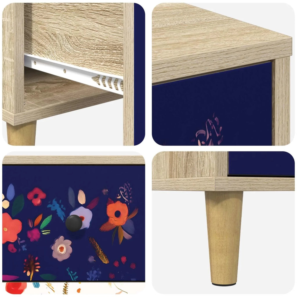 Cassettiera MAINZ Stampa floreale 66 x 36,5 x 75 cm Sonoma 8007364