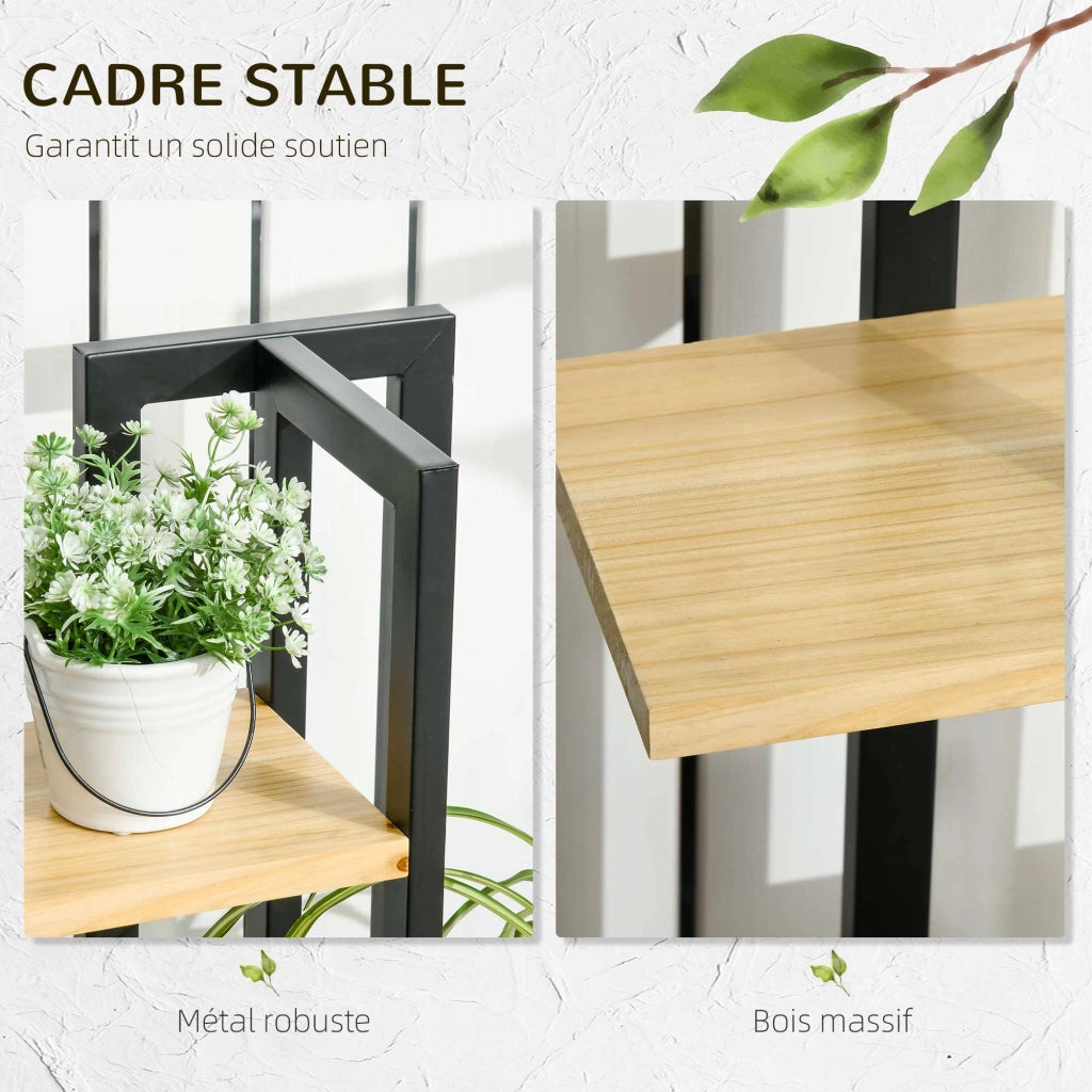 Libreria a livelli per piante stile industriale ¨C zephmum ¨C legno 45x25x110 cm
