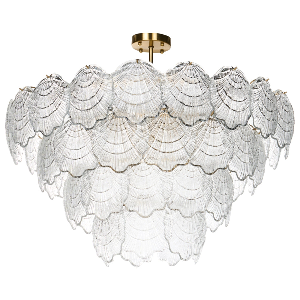 Lampadario in ottone, metallo e vetro ⌀ 80 cm Lampada a sospensione stile glamour
