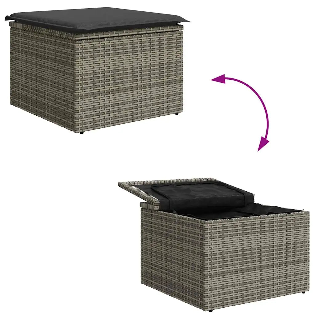 Set di divani con cuscino 5 pcs Grigio polyrattan 3354668