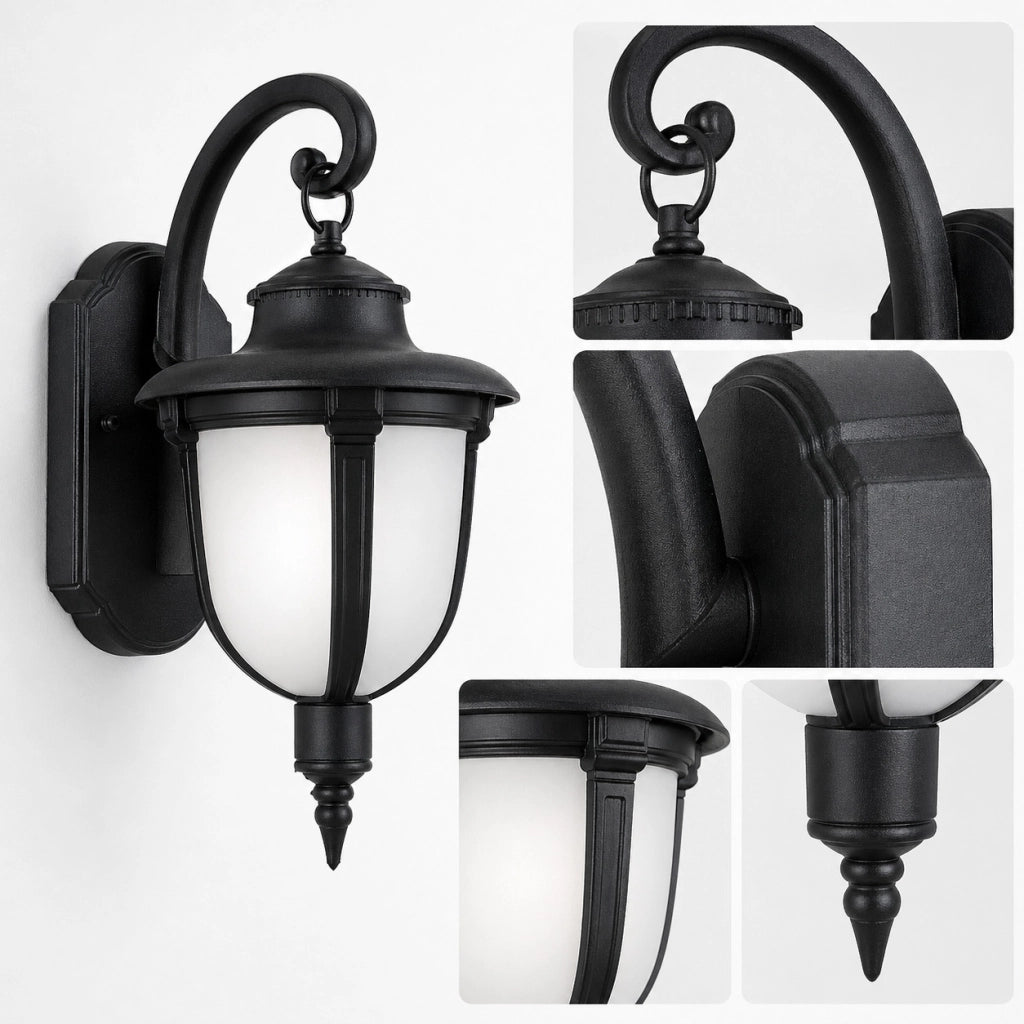 APPLIQUE DA ESTERNO LANTERNA NERA PARETE E27 MAX 60W CLASSICA GIARDINO IP44 A3-S