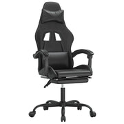 Sedia da Gaming | Sedia da e-sports Girevole Poggiapiedi Nero in Similpelle