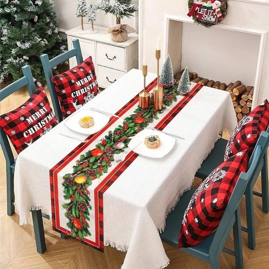 Tavolo da Natale in Lino - 32 x 180 cm - Stile B
