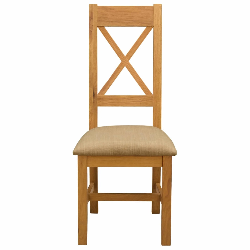 Sedia da pranzo 2 pcs Legno di Quercia Massello Beige 42039168
