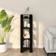 Libreria/Divisorio Nero 41x35x125 cm in Legno Massello di Pino 813868