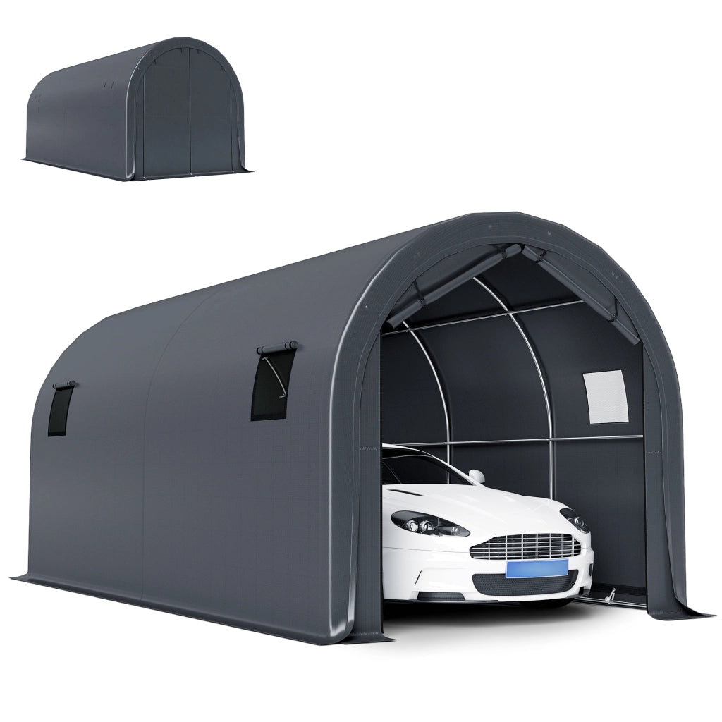 Garage Esterno per Auto 3x6 m ¨C zephmum ¨C Grigio Scuro
