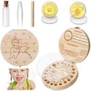 Cassetto per Denti in Legno - Set di Muniti per Denti - Supporto per Capelli - Ricordo dei Primi Denti - Ideale Regalo per i Bambini - Cassetto per Denti