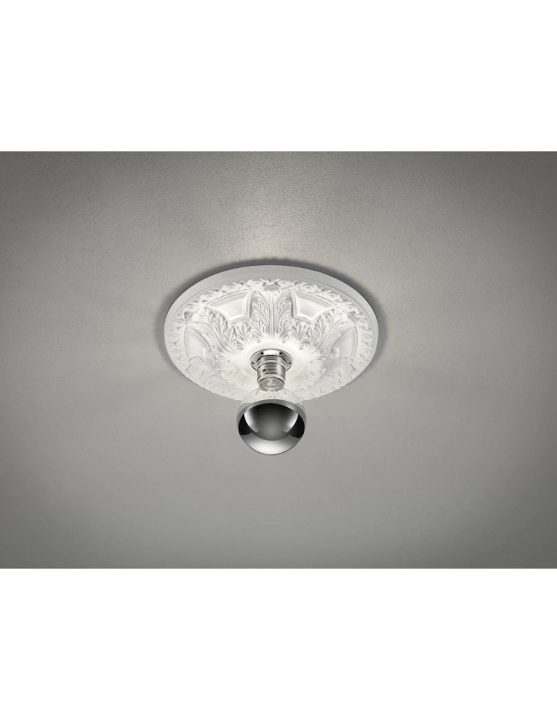 Rosone Portalampada Gesso Verniciabile Stile Classico Lilly Ø30 cm Trio Lighting