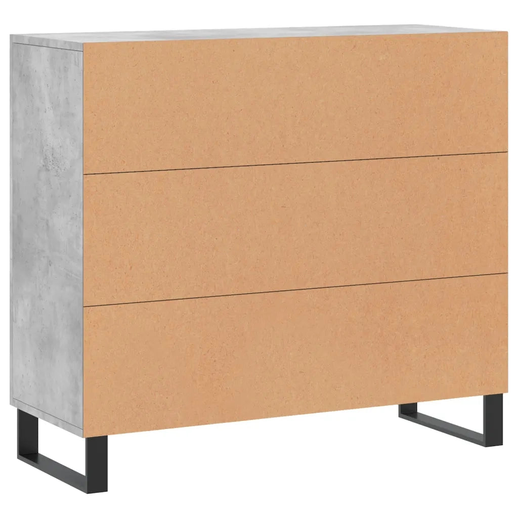 Credenza | Madia | Buffet da pranzo | Armadio da pranzo Grigio Cemento 90x34x80 cm in Legno Multistrato