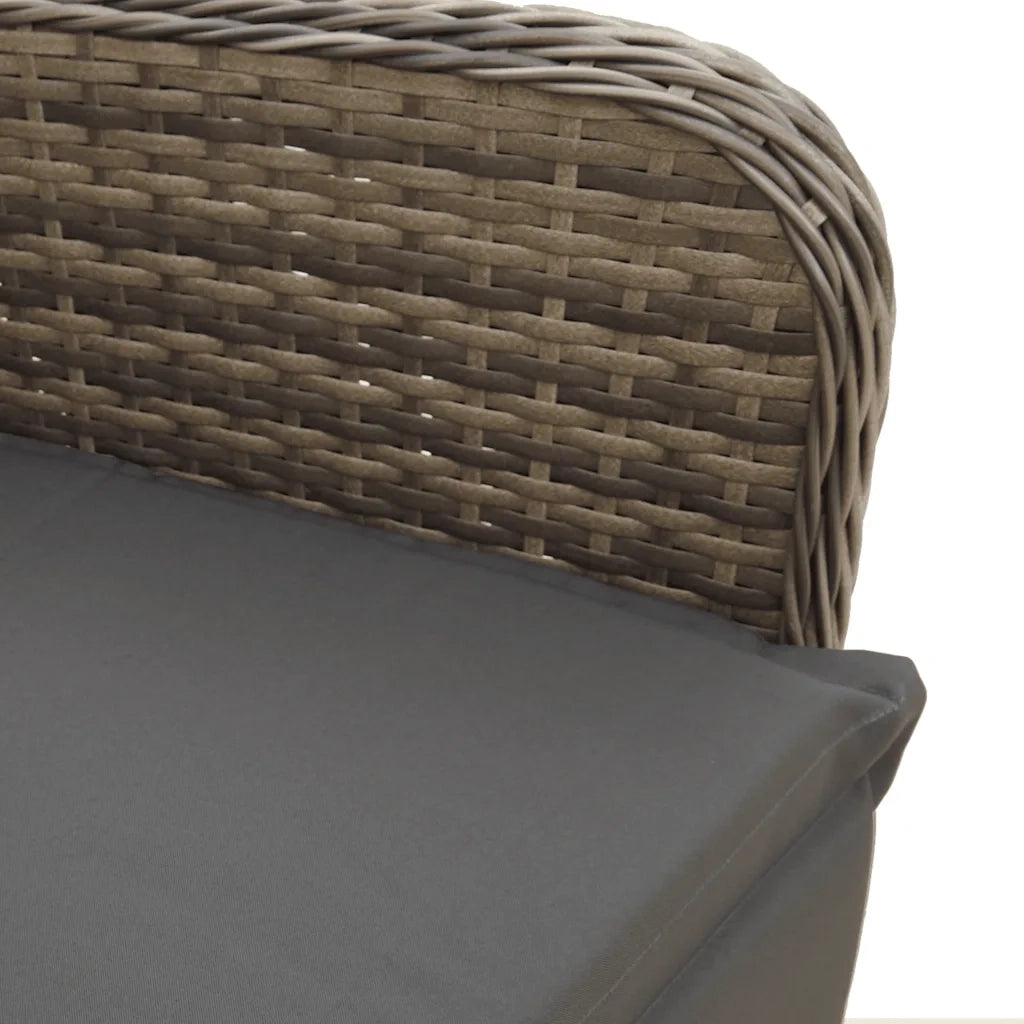 Set BistrÃ² da Giardino 5 pz con Cuscini in Polyrattan Grigio