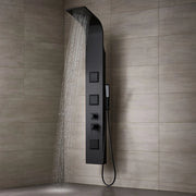 Colonna doccia night nero opaco 3 getti idro lombari e cascata h140xl20 *** confezione 1