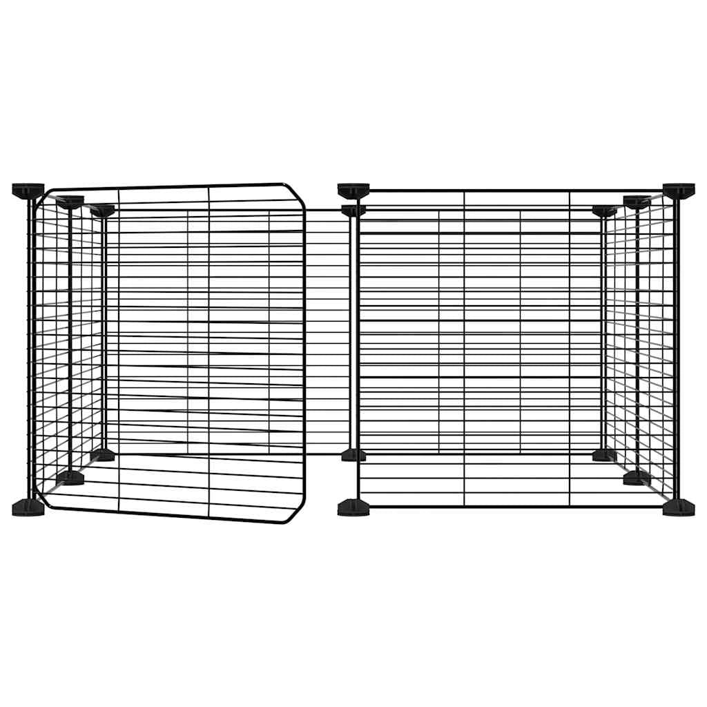 Gabbia per animali domestici a 8 pannelli con porta 35 x 35 cm nera 02_0041605