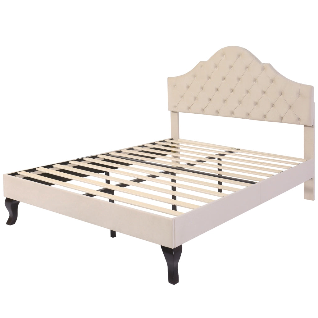 Letto imbottito 140x190 cm in velluto con rete a doghe e testiera regolabile